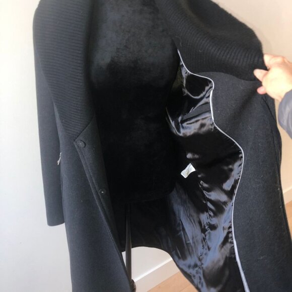Like New - Calvin Klein Shawl Collar Wool Blend Double-Breasted Coat Size S - Picture 15 of 17